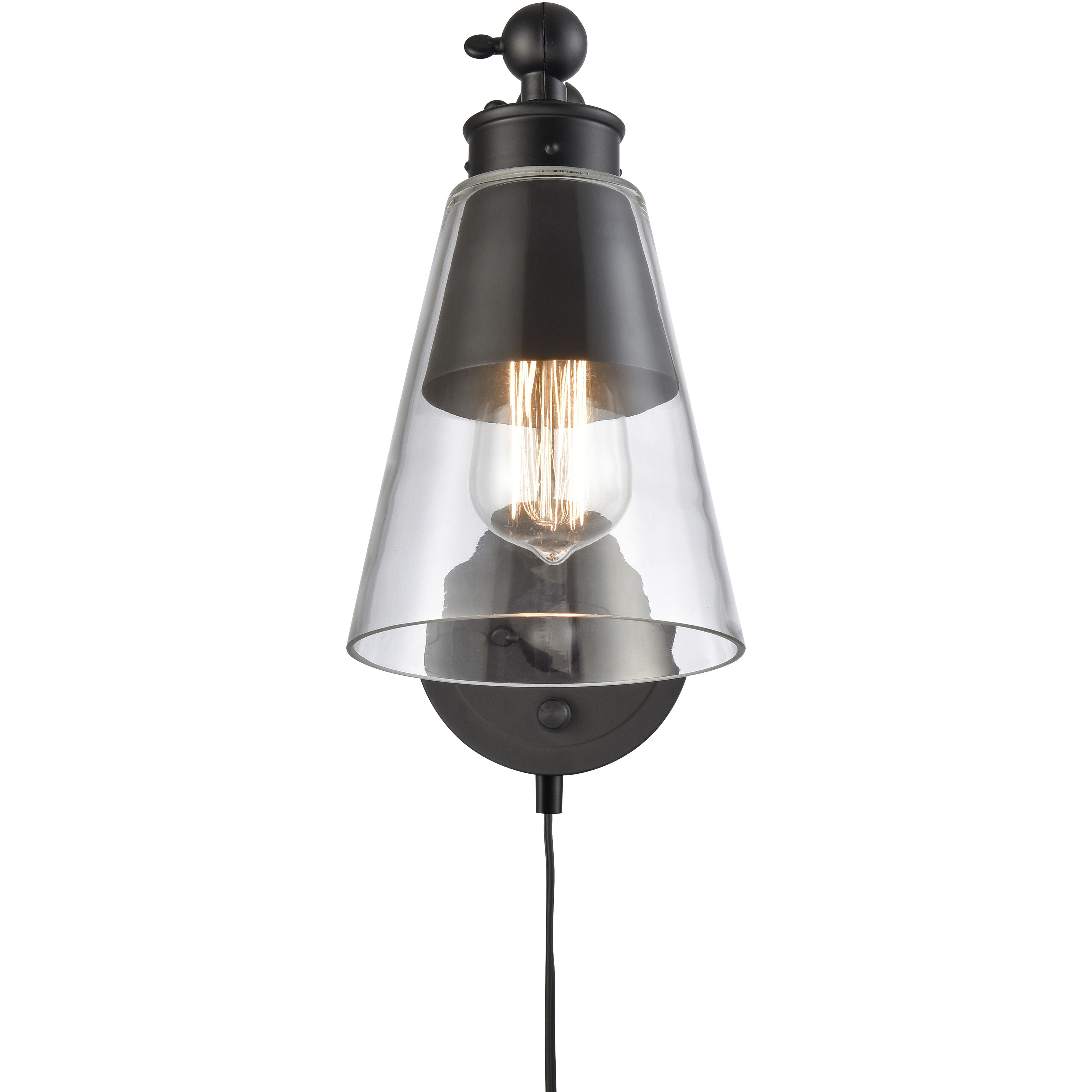 Albany 16.25 inch 60 watt Matte Black Hinged Swingarm Sconce Wall Light