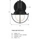 Dalton 1 Light 8 inch Matte Black Vanity Light Wall Light