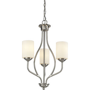 Cardinal 3 Light 13.5 inch Brushed Nickel Chandelier Ceiling Light