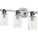 Halstead 3 Light 24 inch Chrome Vanity Light Wall Light