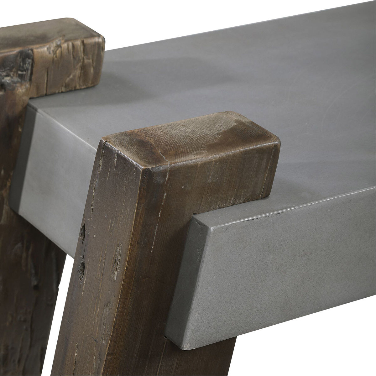 Lavin Gray Concrete and Reclaimed Wood Bench