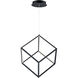 4 Square LED 20.5 inch Black Single Pendant Ceiling Light
