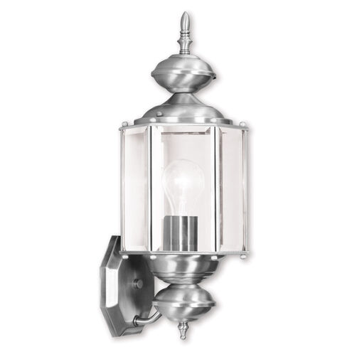 Outdoor Basics 1 Light 17 inch Brushed Nickel Outdoor Wall Lantern