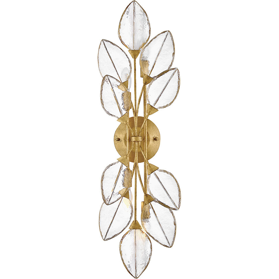 Amira 4 Light 10 inch Distressed Brass Sconce Wall Light