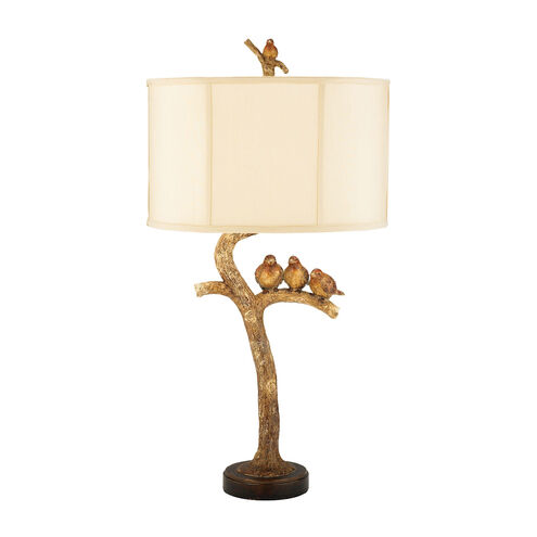 Gray 31 inch 100.00 watt Gold Leaf Table Lamp Portable Light