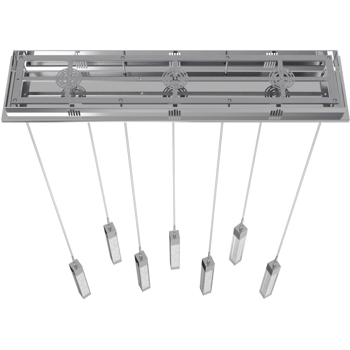 Original Glacier Avenue LED 11 inch Polished Chrome Multi Port Pendant Ceiling Light in Bubbled