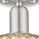 Preston 1 Light 6.75 inch Brushed Satin Nickel Semi-Flush Mount Ceiling Light in Mercury Glass