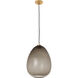 Sean Lavin Kapoor LED Transparent Smoke/Natural Brass Pendant Ceiling Light, Integrated LED