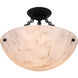 Baylor 3 Light 15 inch Matte Black Semi-Flush Mount Ceiling Light, Medium