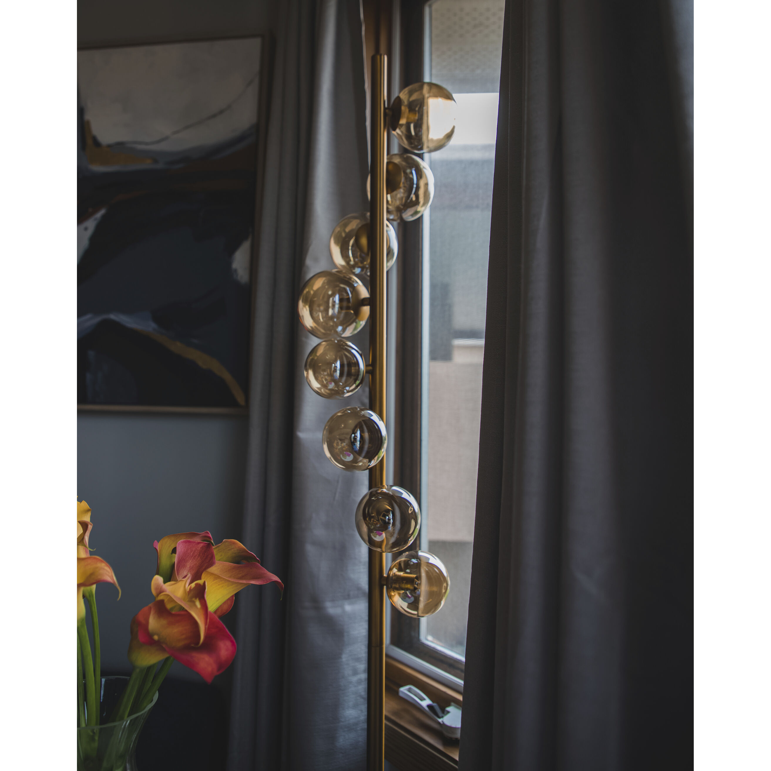 Glasgow 63 inch 25.00 watt Vintage Bronze Decorative Floor Lamp Portable Light in Vintage Brass, Decorative