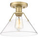 Orwell 1 Light 10 inch Brushed Champagne Bronze Flush Mount Ceiling Light in Clear Glass