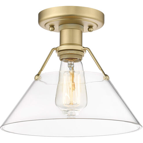 Orwell 1 Light 10 inch Brushed Champagne Bronze Flush Mount Ceiling Light in Clear Glass