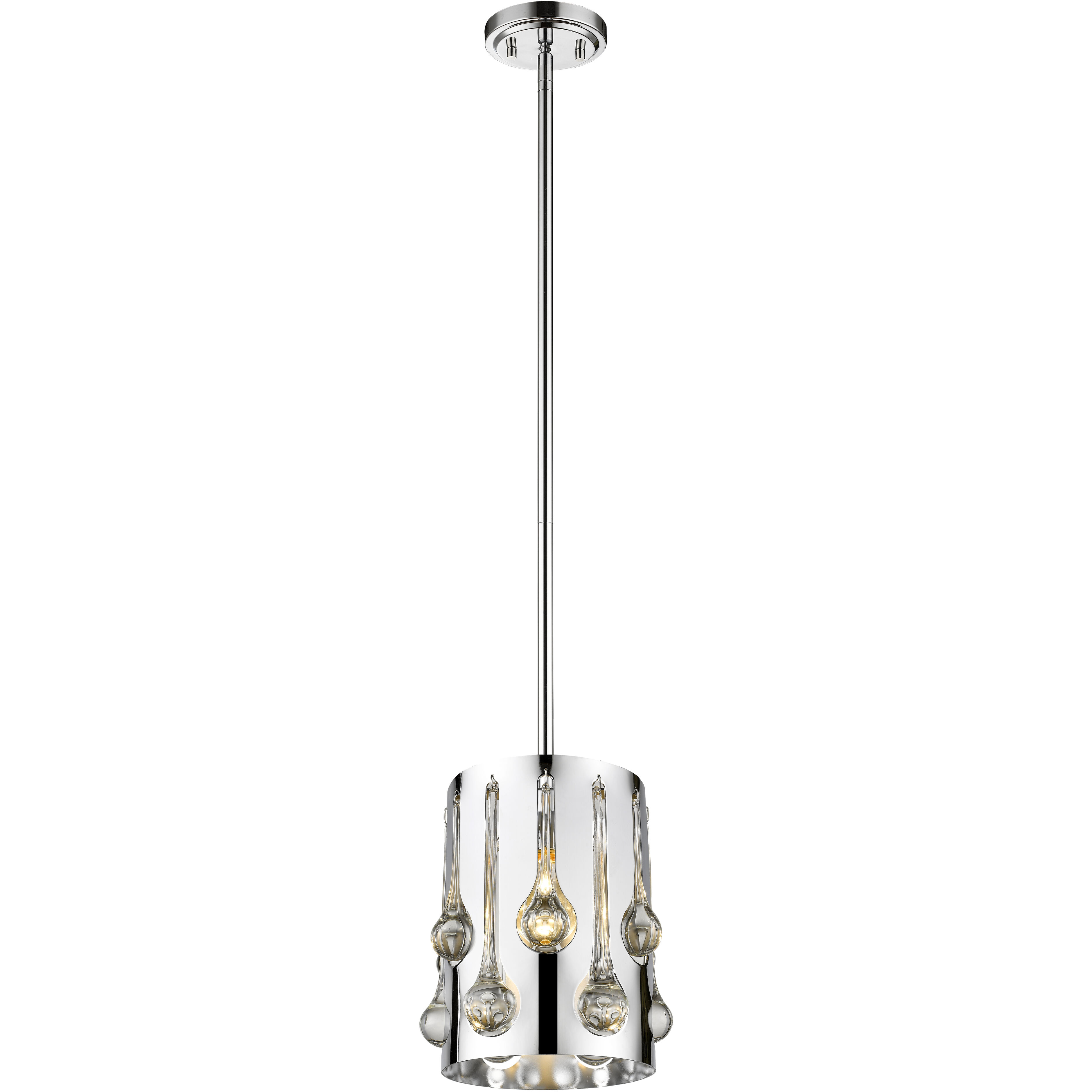 Oberon 1 Light 6.5 inch Chrome Pendant Ceiling Light