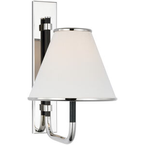 Marie Flanigan Rigby LED 7.75 inch Polished Nickel and Ebony Sconce Wall Light, Small
