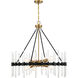 Santiago 8 Light 30 inch Black with Warm Brass Accents Pendant Ceiling Light