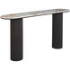 Alessio 59 inch Walnut and White Marble Console Table