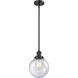 Franklin Restoration Beacon LED 8 inch Matte Black Mini Pendant Ceiling Light in Seedy, Franklin Restoration