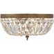 Waltham 3 Light 12 inch Olde Brass Flush Ceiling Light in Clear Spectra