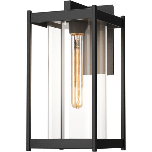 Cela 1 Light 16.3 inch Coastal Black Outdoor Sconce in Clear, Large