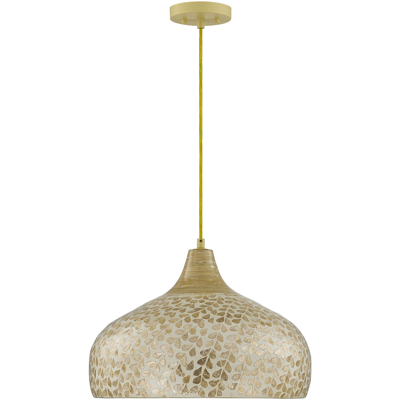 Kemp 1 Light 17.75 inch Ivory and Gold Shell Pendant Ceiling Light