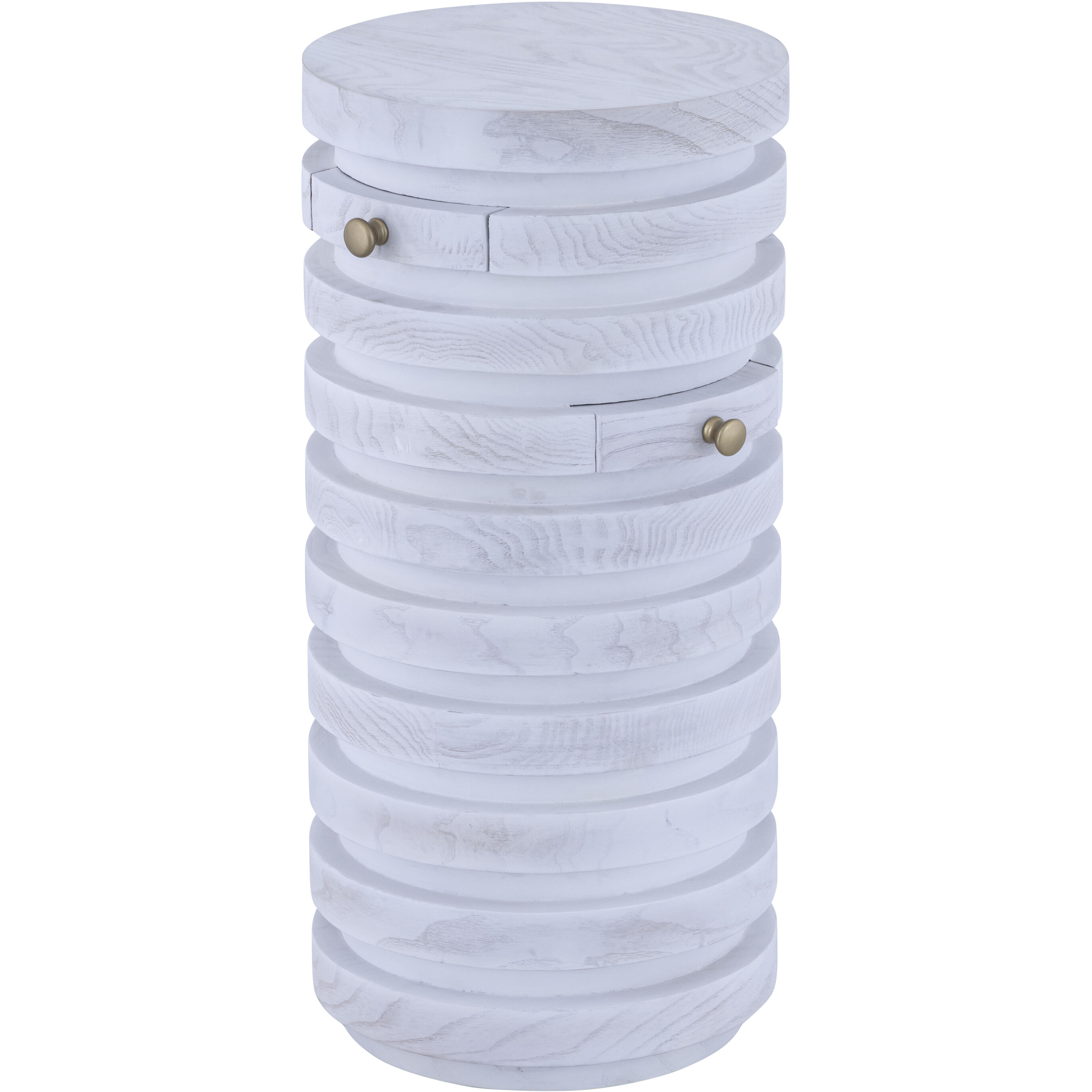 Prospect 25 X 12 inch White Ash Burl with Satin Brass Accent Table