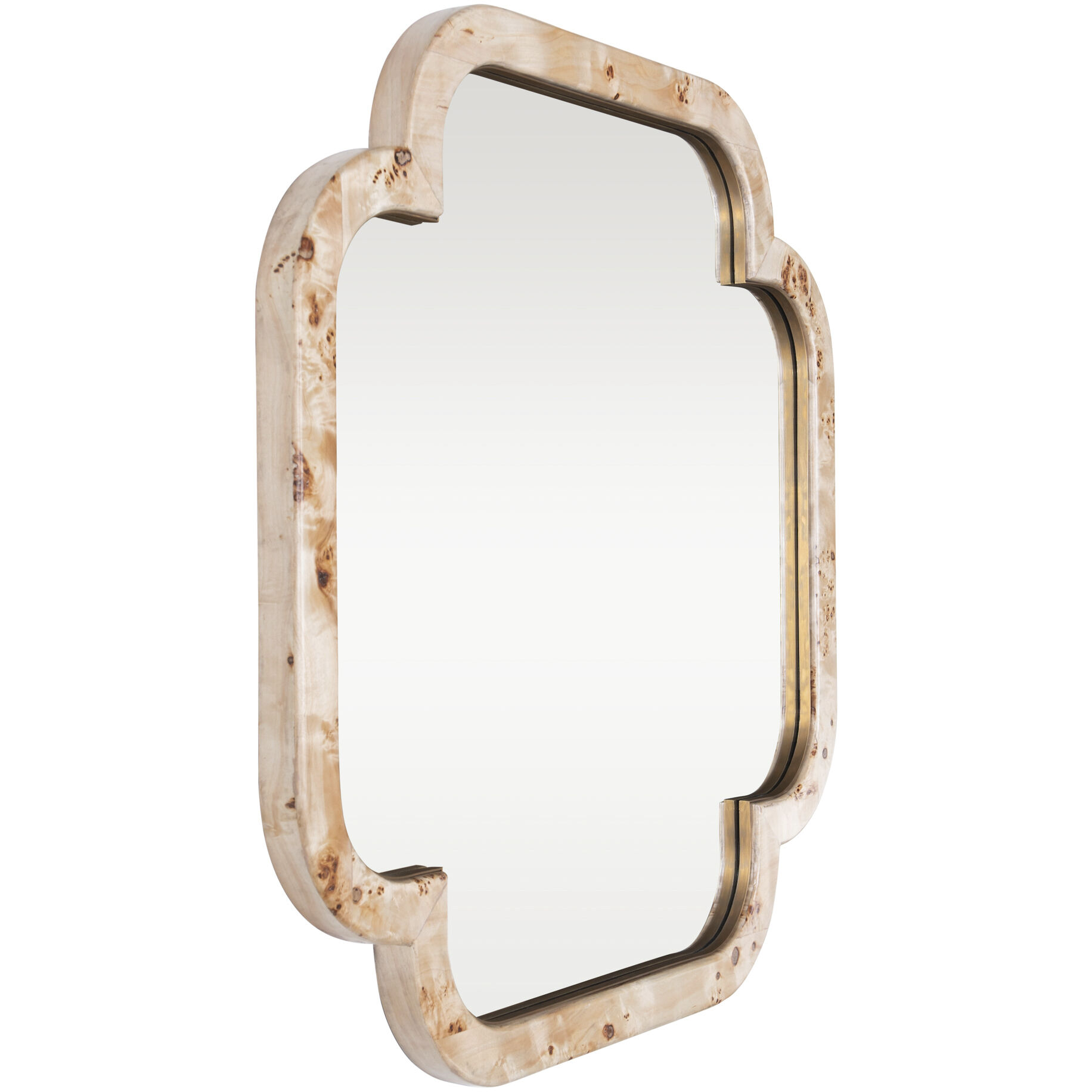 Swiss 50 X 50 inch Poplar Burl with Weathered Brass Wall Mirror, Varaluz Casa