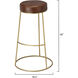 Henry 30 inch Matte Brown and Brass Bar Stool