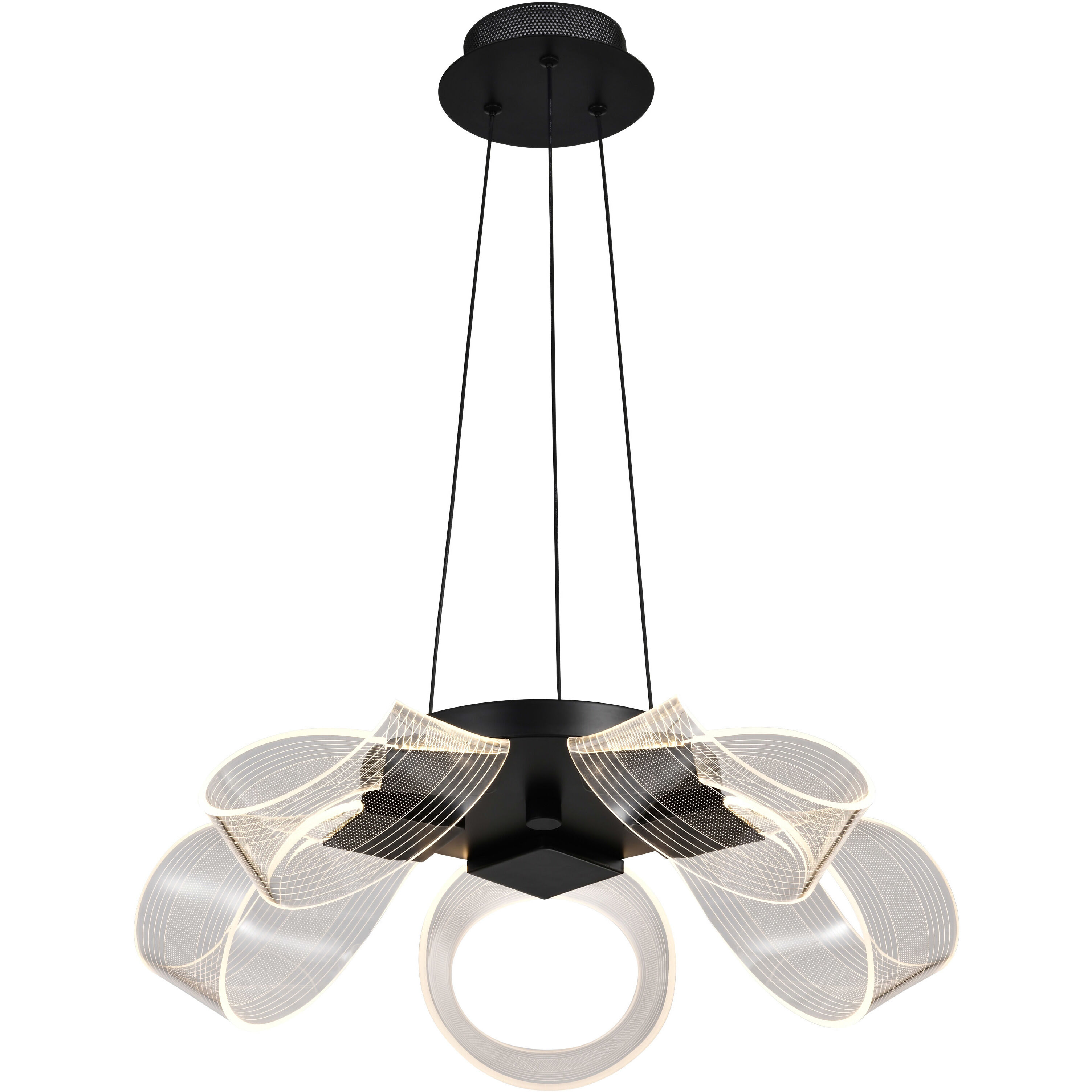 Barnett LED 20.88 inch Matte Black Chandelier Ceiling Light