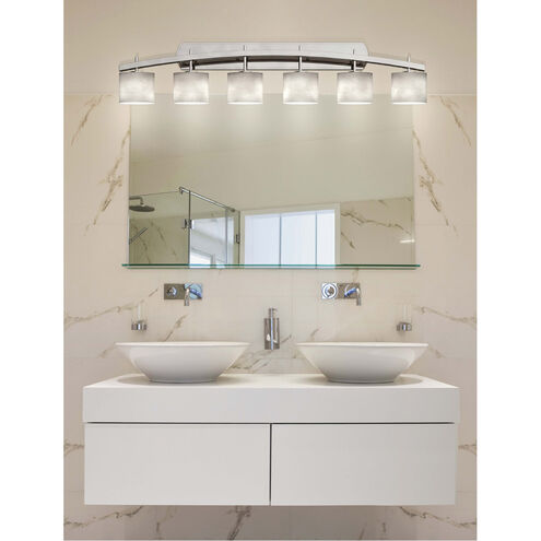 Clouds 6 Light 56 inch Polished Chrome Vanity Light Wall Light in Rectangle, Incandescent