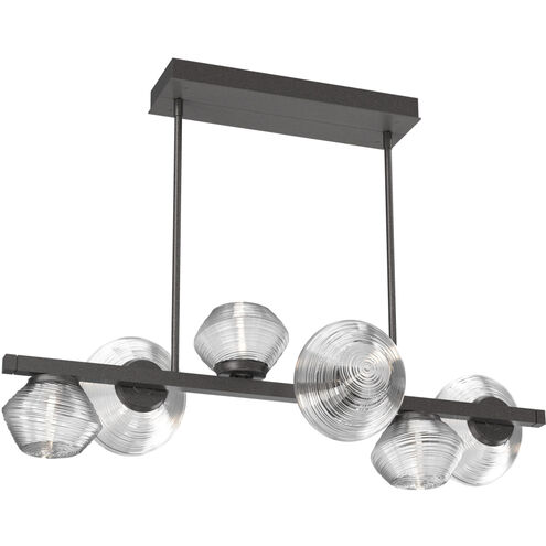 Mesa LED Graphite Linear Multi-Pendant Ceiling Light in Clear, 2700K LED, Twisted Branch