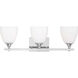 Drew & Jonathan Toffino 3 Light 26 inch Chrome Wall Bath Fixture Wall Light in Milk Glass