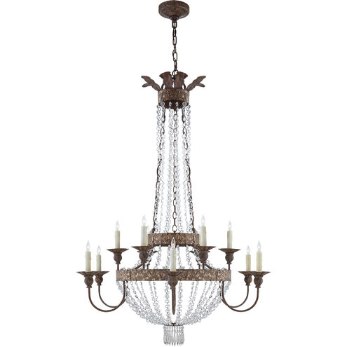 Niermann Weeks Lyon 12 Light 39.75 inch Antique Gild and Polychrome Chandelier Ceiling Light, Large