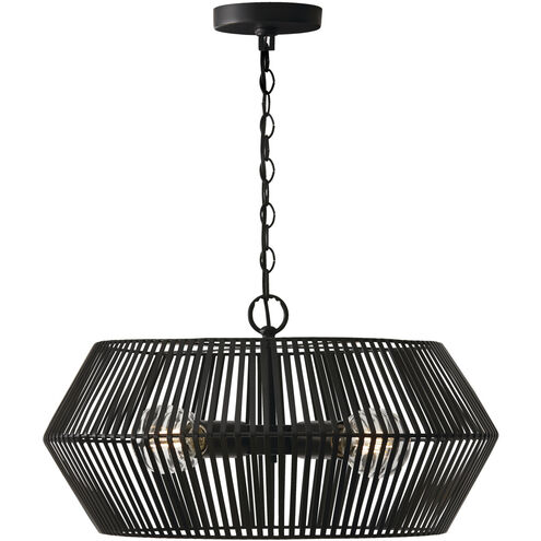 Kaiya 4 Light 22 inch Matte Black Pendant Ceiling Light