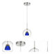 Double Glass LED 6 inch Frosted Blue Mini Pendant Ceiling Light in Blue Frost, Clear