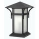Estate Series Harbor LED 17 inch Satin Black Outdoor Pier Mount Lantern, Low Voltage