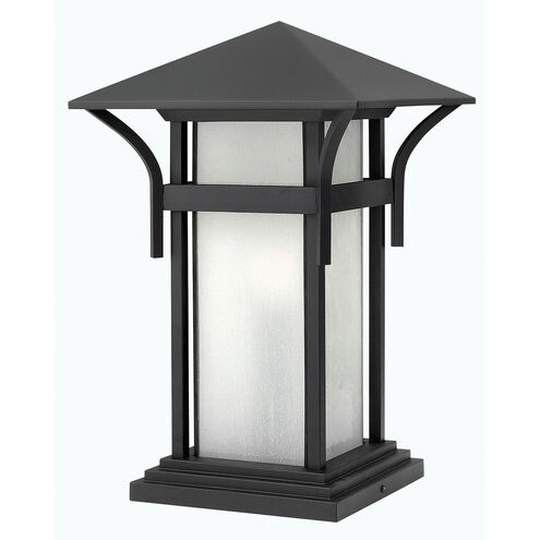 Estate Series Harbor LED 17 inch Satin Black Outdoor Pier Mount Lantern, Low Voltage