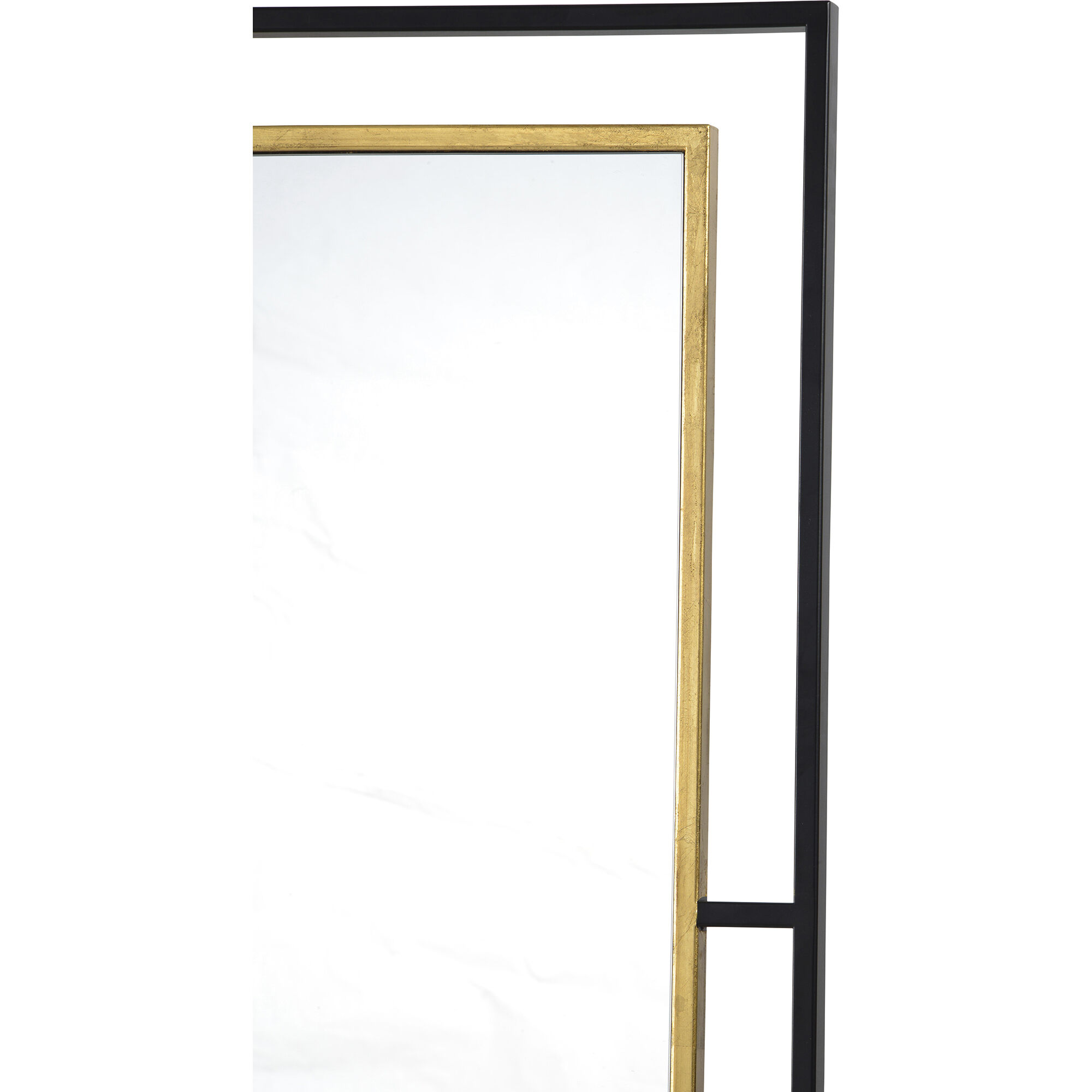 Gray 38 X 28 inch Gold Leaf, Black Wall Mirror