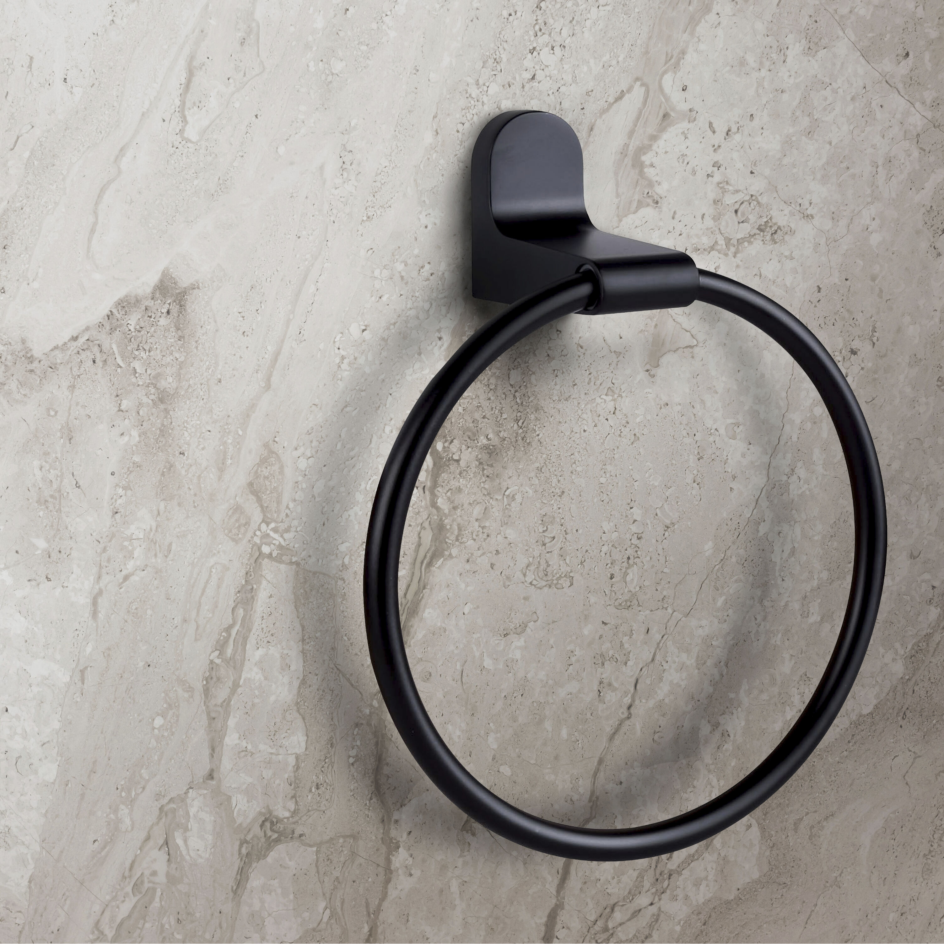 Lyla 6.75 inch Black Towel Ring