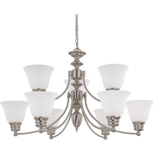 Empire 9 Light 32 inch Brushed Nickel Chandelier Ceiling Light