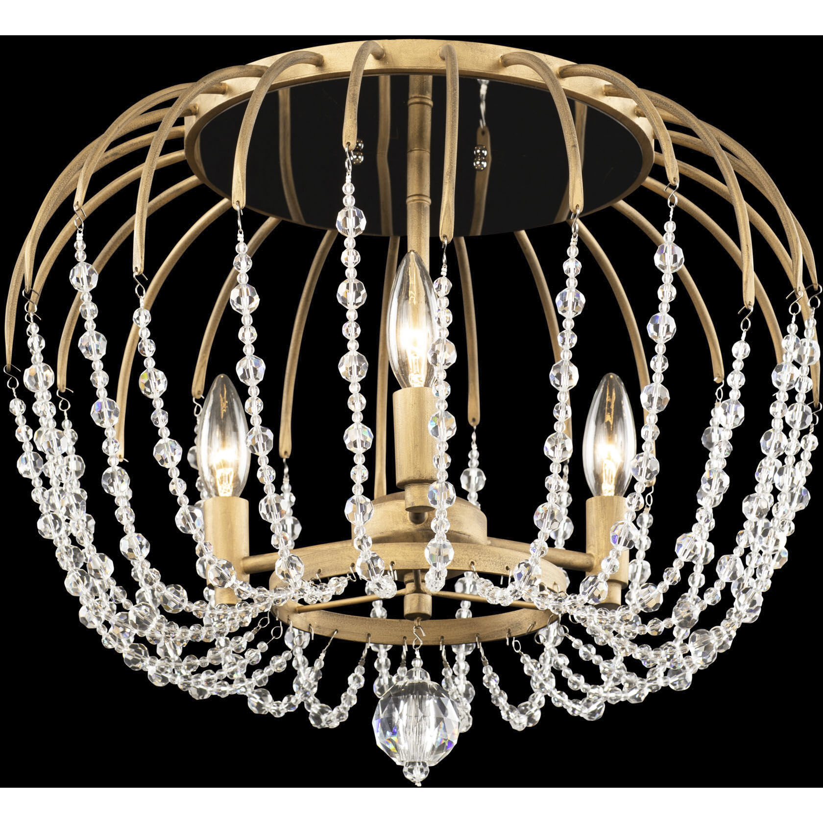 Voliere 3 Light 18.25 inch Havana Gold Semi-Flush Mount Ceiling Light