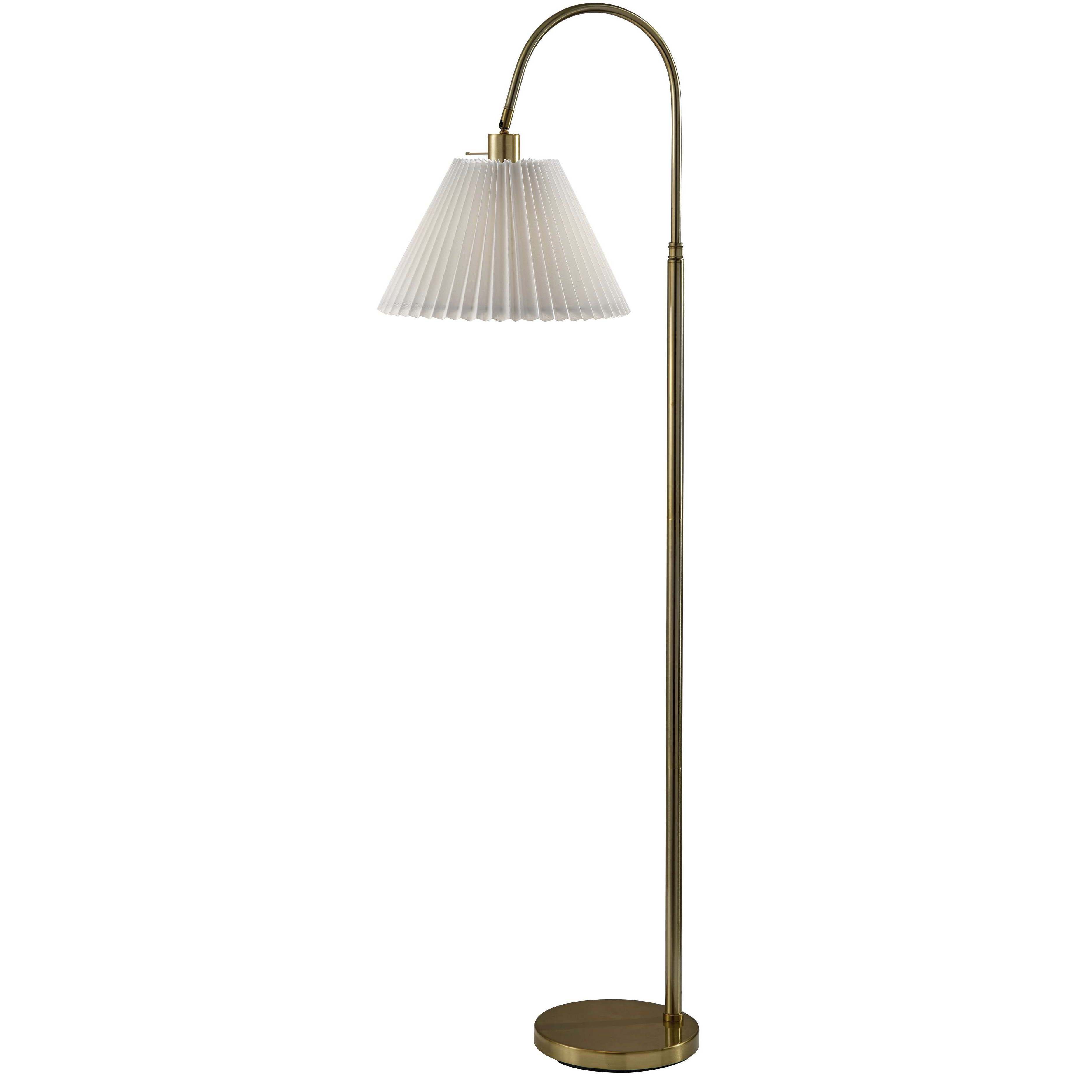 Thalia 58.5 inch 100.00 watt Antique Brass Floor Lamp Portable Light, Simplee Adesso