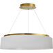 Circulo LED 26 inch Aged Brass Chandelier Ceiling Light in White