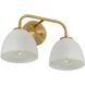 Shepard 2 Light 15.5 inch Modern Brass Vanity Light Wall Light in Matte White