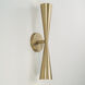Levi 2 Light 5 inch Matte Brass Sconce Wall Light