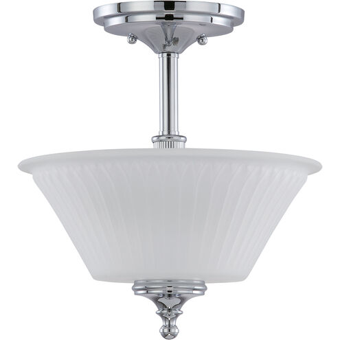 Teller 2 Light 12 inch Polished Chrome Semi Flush Mount Ceiling Light