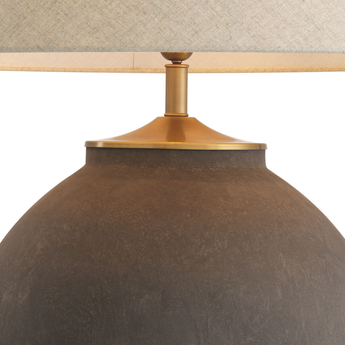 Moon Jar 40.16 inch 40 watt Taupe with Brushed Brass Table Lamp Portable Light