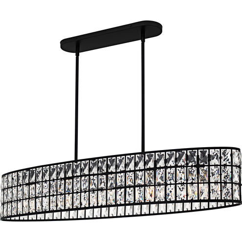 Gibson 5 Light 42 inch Matte Black Linear Chandelier Ceiling Light, Medium