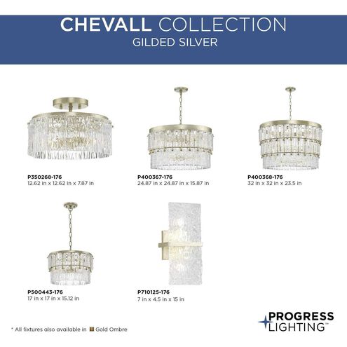 Chevall 2 Light 12.62 inch Gilded Silver Semi-Flush Mount Ceiling Light, Design Series
