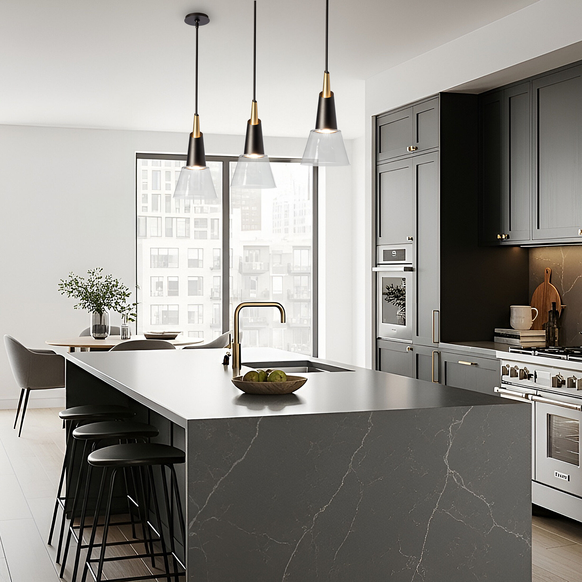 Kora 9.1 inch Oil Rubbed Bronze/Modern Brass Mini Pendant Ceiling Light