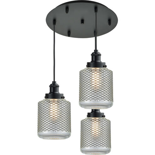 Edison Stanton 6 Light 14 inch Matte Black Multi-Pendant Ceiling Light, Edison